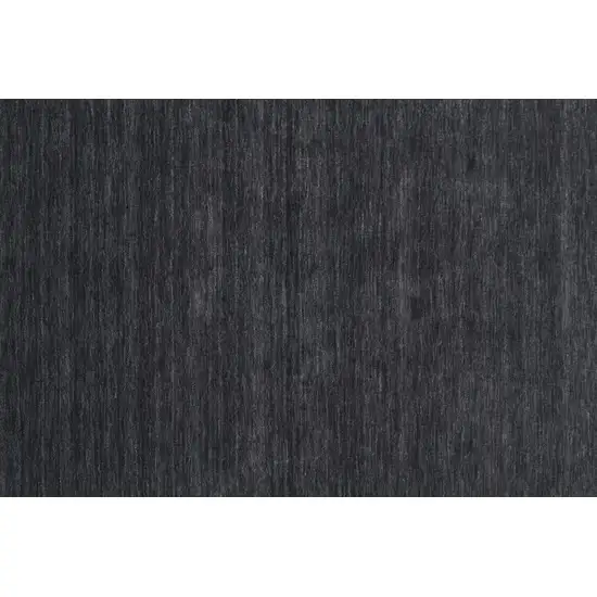 8' Black Round Wool Hand Woven Stain Resistant Area Rug Photo 5