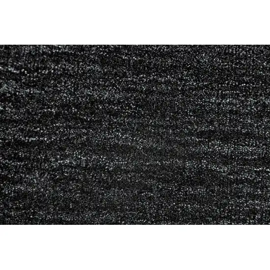 8' Black Round Wool Hand Woven Stain Resistant Area Rug Photo 4