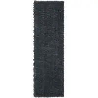 Photo of 8' Black Shag Power Loom Runner Rug