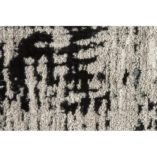 8' Black White And Gray Runner Rug Photo 6