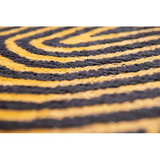 10' Black and Gold Abstract Non Skid Area Rug Photo 8