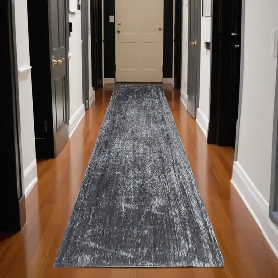 10' Black and Gray Chevron Non Skid Area Rug Photo 1