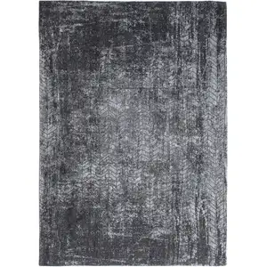 Photo of 10' Black and Gray Chevron Non Skid Area Rug