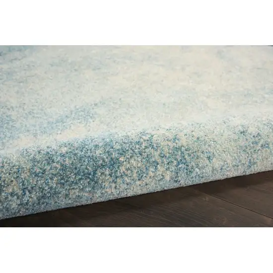 10' Blue Abstract Power Loom Runner Rug Photo 4