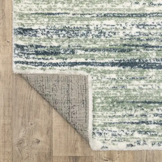 8' Blue And Green Striped Runner Rug Photo 4