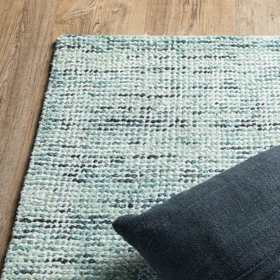 8' Blue And Teal Hand Tufted Runner Rug Photo 7