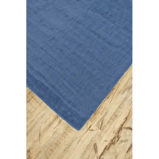 8' Blue Chevron Hand Woven Runner Rug Photo 5