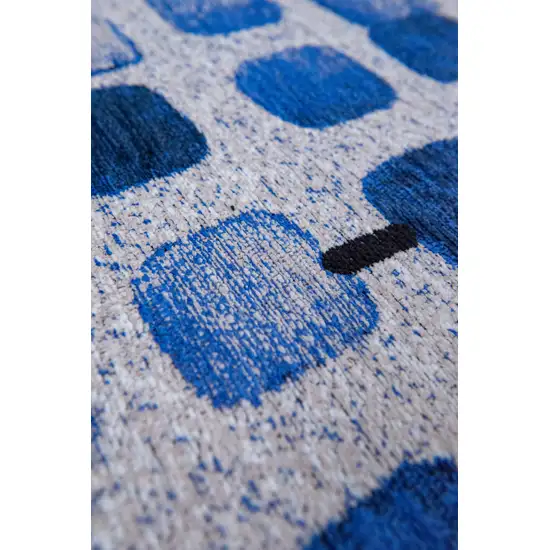 10' Blue Geometric Non Skid Area Rug Photo 5