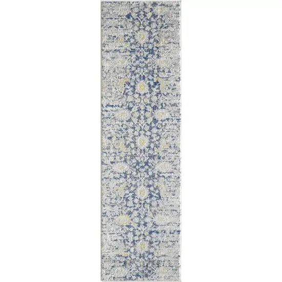 Blue and Gray Runner Rug Photo 2