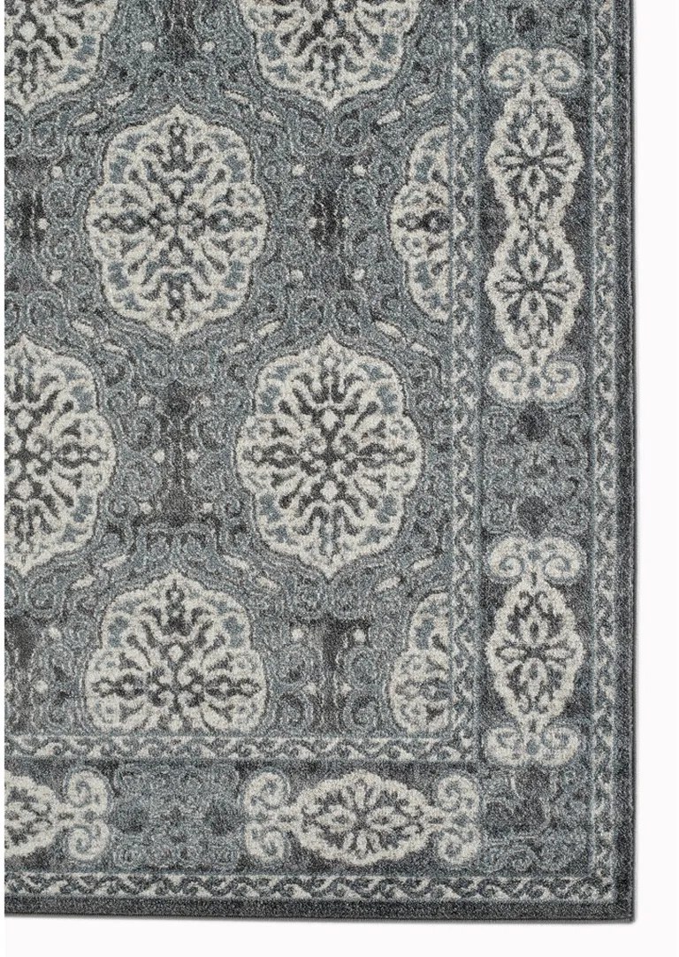 10' Blue Medallion Power Loom Runner Rug Photo 2