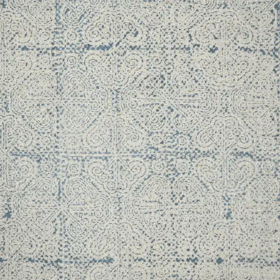 8' Blue Oriental Flatweave Handmade Distressed Runner Rug With Fringe Photo 6