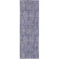 Photo of 8' Blue Pink and Tan Abstract Power Loom Washable Runner Rug