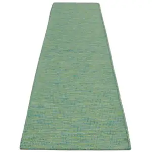 Photo of 10' Blue Power Loom Runner Rug