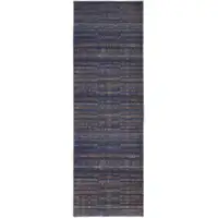 Photo of 8' Blue Purple And Brown Floral Power Loom Runner Rug