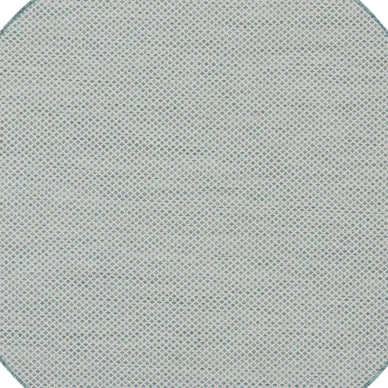 5' Blue Round Geometric Power Loom Area Rug Photo 4