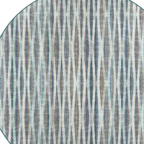 10' Blue Round Ombre Tufted Handmade Area Rug Photo 5