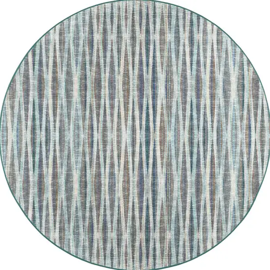 10' Blue Round Ombre Tufted Handmade Area Rug Photo 6