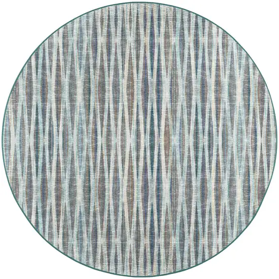 10' Blue Round Ombre Tufted Handmade Area Rug Photo 1