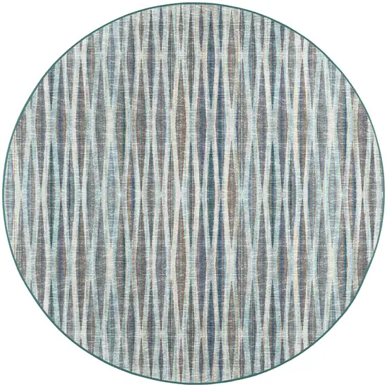 10' Blue Round Ombre Tufted Handmade Area Rug Photo 5