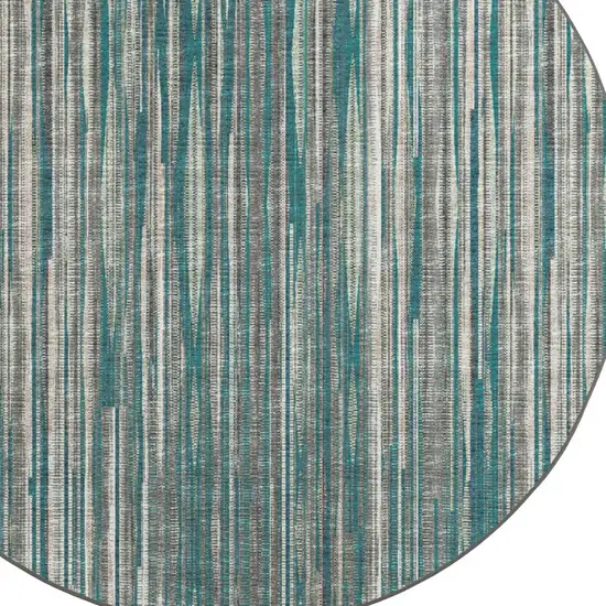 10' Blue Round Ombre Tufted Handmade Area Rug Photo 5