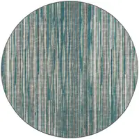 Photo of 4' Blue Round Ombre Tufted Handmade Area Rug