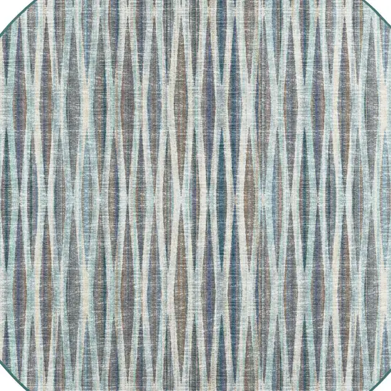 6' Blue Round Ombre Tufted Handmade Area Rug Photo 5