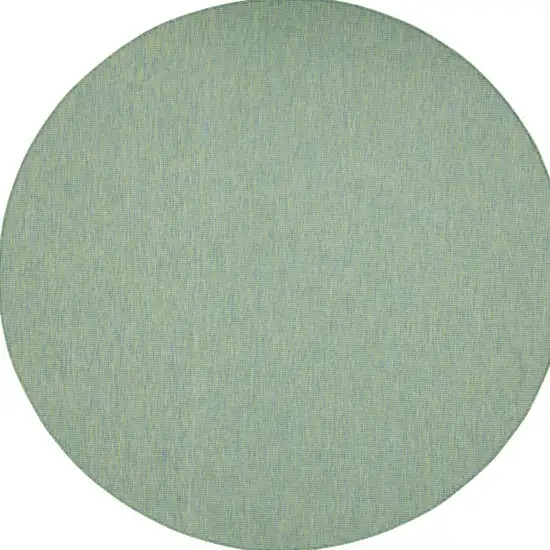 8' Blue Round Power Loom Area Rug Photo 4