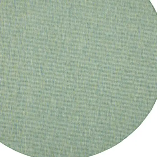 8' Blue Round Power Loom Area Rug Photo 3