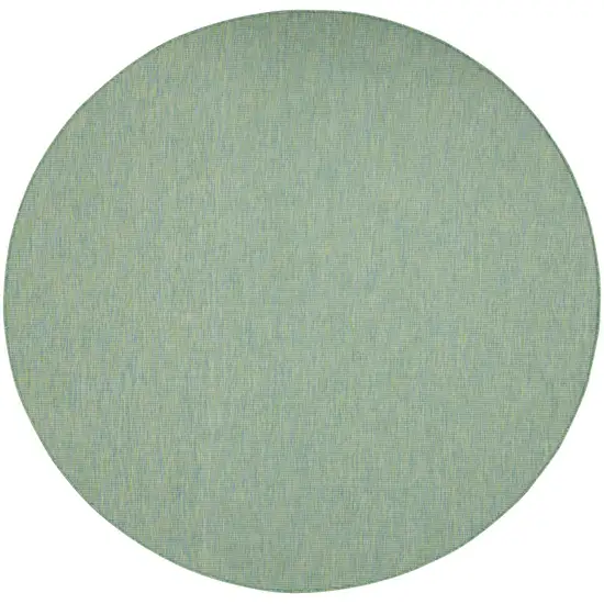 8' Blue Round Power Loom Area Rug Photo 1