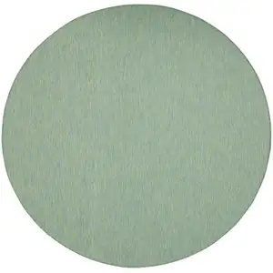 Photo of 8' Blue Round Power Loom Area Rug