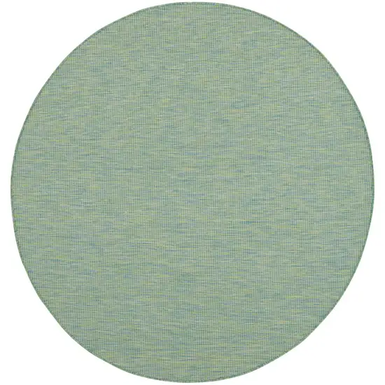 6' Blue Round Power Loom Area Rug Photo 1