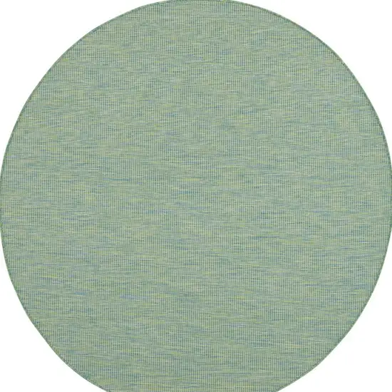 6' Blue Round Power Loom Area Rug Photo 4