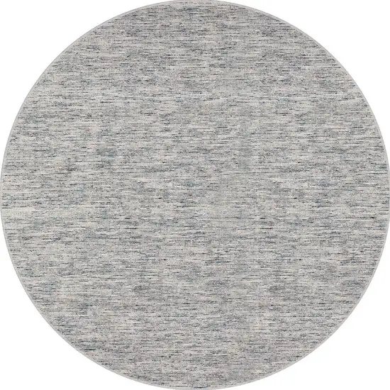 4' Blue Round Wool Hand Loomed Handmade Area Rug Photo 4