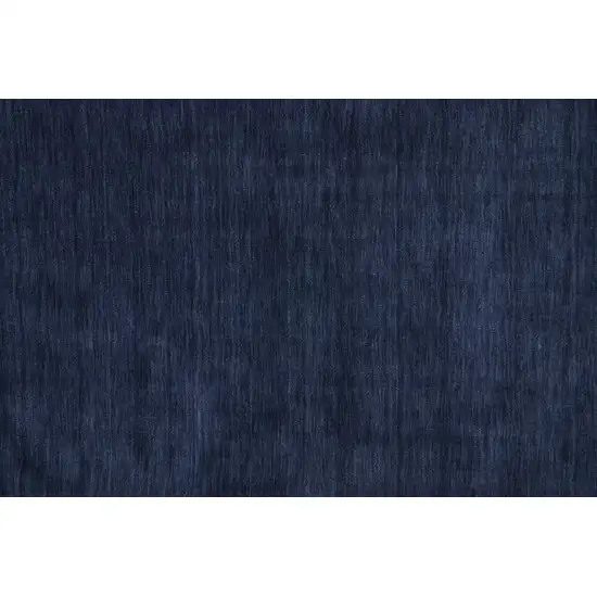 8' Blue Round Wool Hand Woven Stain Resistant Area Rug Photo 4