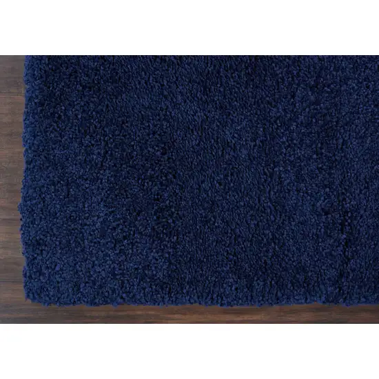 8' Blue Shag Non Skid Runner Rug Photo 7