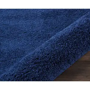 Photo of 8' Blue Shag Non Skid Runner Rug