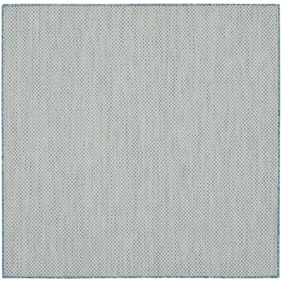 5' Blue Square Geometric Power Loom Area Rug Photo 1