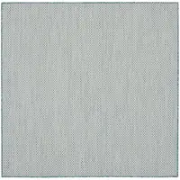 Photo of 5' Blue Square Geometric Power Loom Area Rug