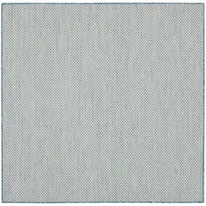 Photo of 5' Blue Square Geometric Power Loom Area Rug