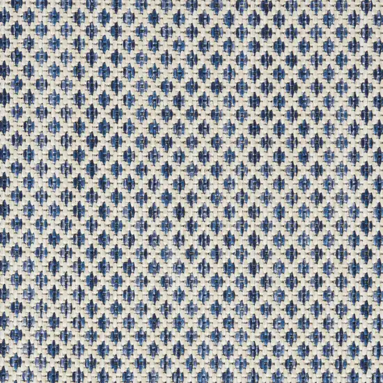 8' Blue Square Geometric Power Loom Area Rug Photo 9