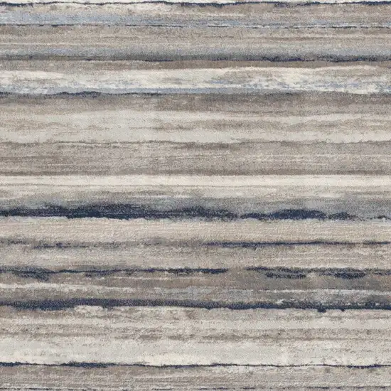 8' Blue Striped Runner Rug Photo 5