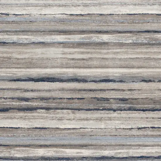 8' Blue Striped Runner Rug Photo 3