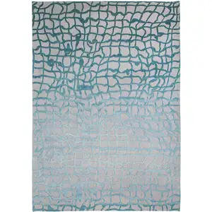 Photo of 10' Blue and Gray Abstract Non Skid Area Rug