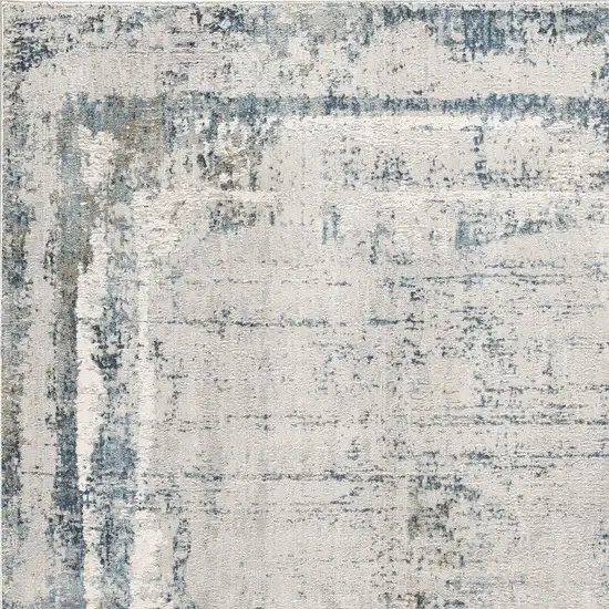 10' Blue and Gray Abstract Washable Non Skid Area Rug Photo 8