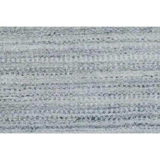 8' Blue and Gray Ombre Hand Woven Runner Rug Photo 5