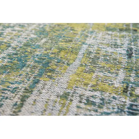 10' Blue and Green Abstract Non Skid Area Rug Photo 8