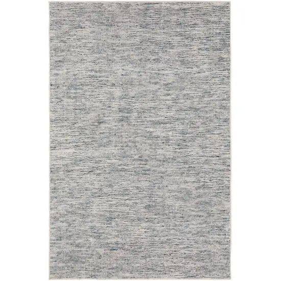 4' Blue and Ivory Octagon Wool Hand Loomed Area Rug Photo 3