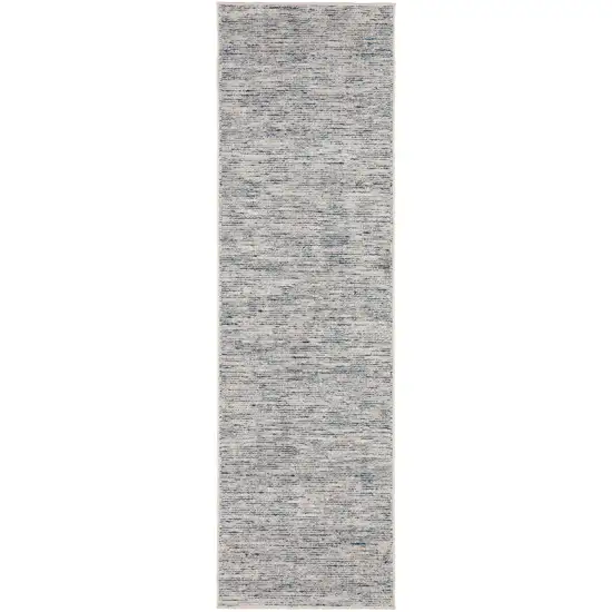 12' Blue and Ivory Wool Hand Loomed Runner Rug Photo 1