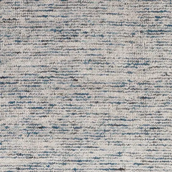 12' Blue and Ivory Wool Hand Loomed Runner Rug Photo 5