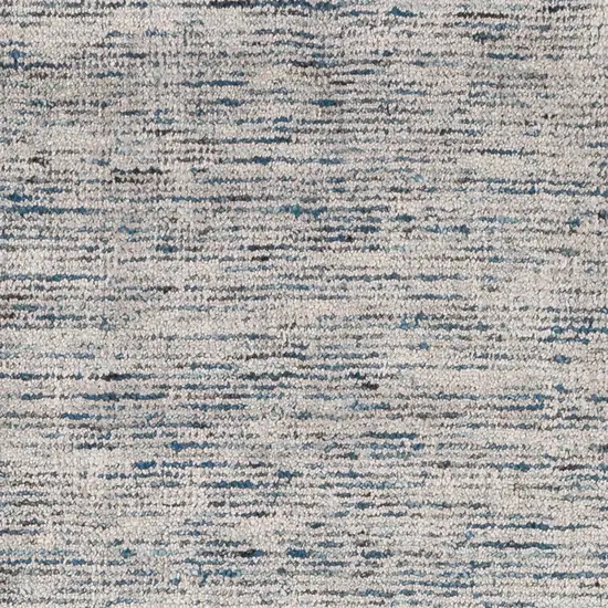 20' Blue and Ivory Wool Hand Loomed Runner Rug Photo 5